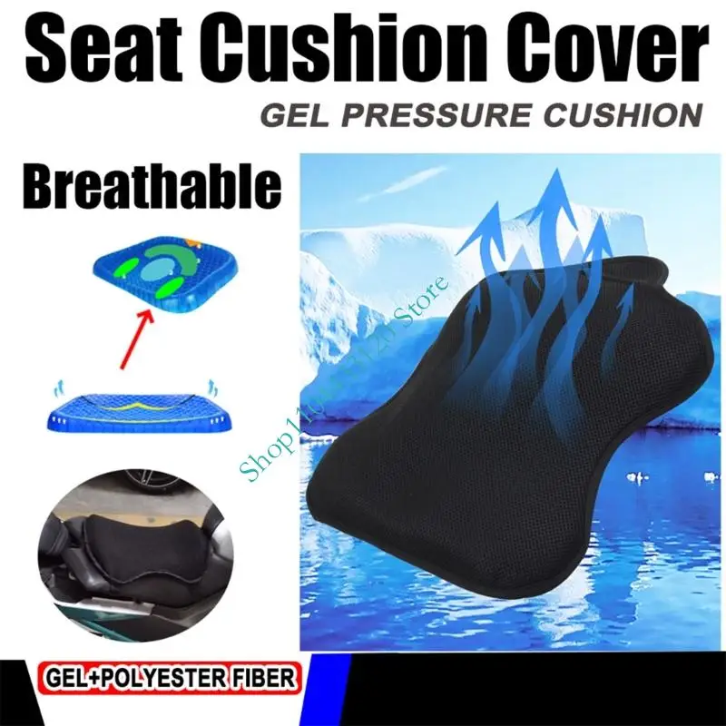0XXD Breathable Motorcycle Gel Cover Cushion With Memory Foam Base Waterproof Surfaces Universal for Most Motorbikes