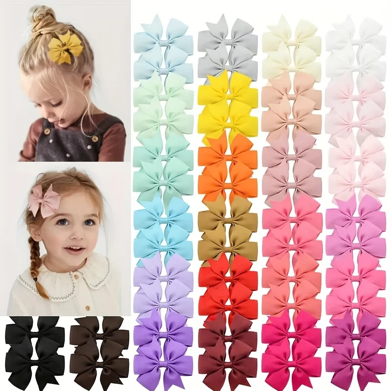 

Sweet Candy Color Bow Hair Clips Set, 40Pcs Baby & Girls Hair Accessories, Cute Ribbon Hairpins, Kids Hair Clip Gift Pack