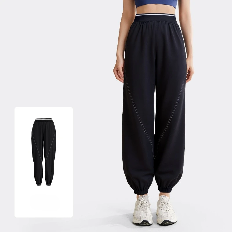 Thin Casual Quick-drying Women Pants High Waist Elastic Loose Running Fitness Hallen Pants Breathable Training Sports Pants