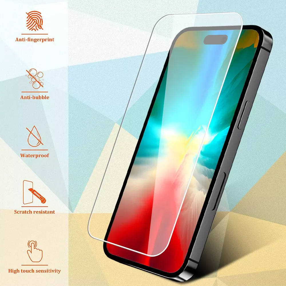 5pcs Tempered Glass For iPhone 15 Pro Max Screen Protector For iphone 7 8 11 12 13 14 Plus X XR XS Max Mini Protective Glass