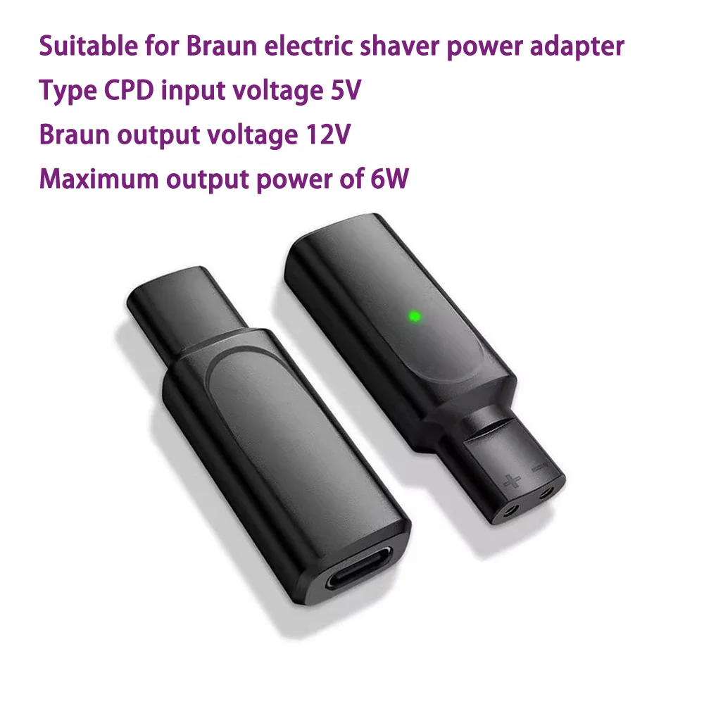 12V Type-C Shaver Charger Adapter Converter Suitable for Braun Series S1 S3 S5 S7 S8 Electric Shaver Charger Accessories