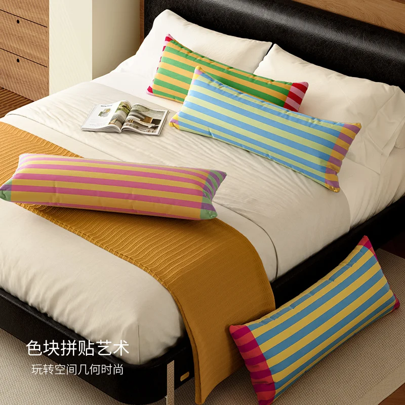 Pillow Case Rainbow Reflection Cushion Cover Case 30x70cm for Home Sofa Bedroom Living Room Strip Velvet Pillowcase Rectangle