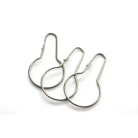 12/20pcs Shower Curtain Hooks Glide Roller Rustproof Bathroom Shower Rod Hanging Rings Gourd Shaped Curtain Buckles