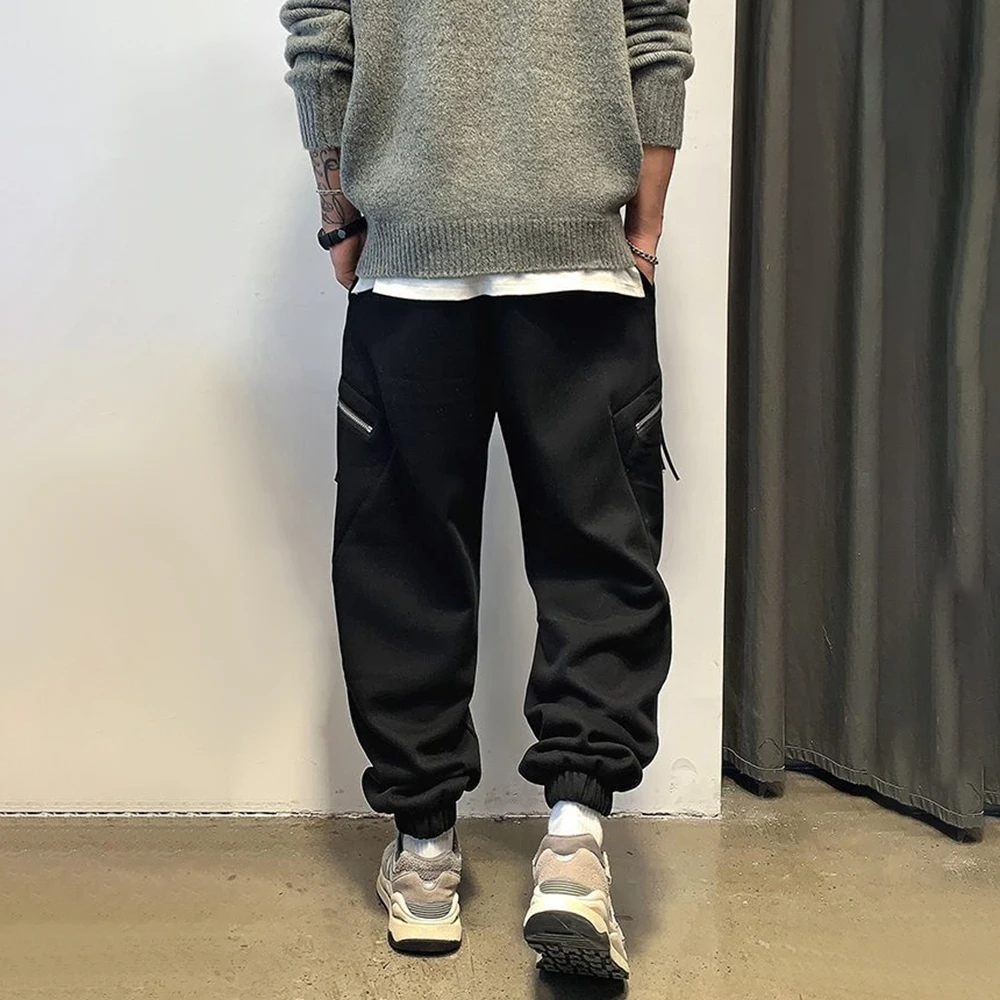 Gefälschte Taschen Cargo Jogger Herren Casual Kontrast Casual Amerikanische Baumwolle Lose Cargo Hosen Street Fashion Jogginghose Für Männer