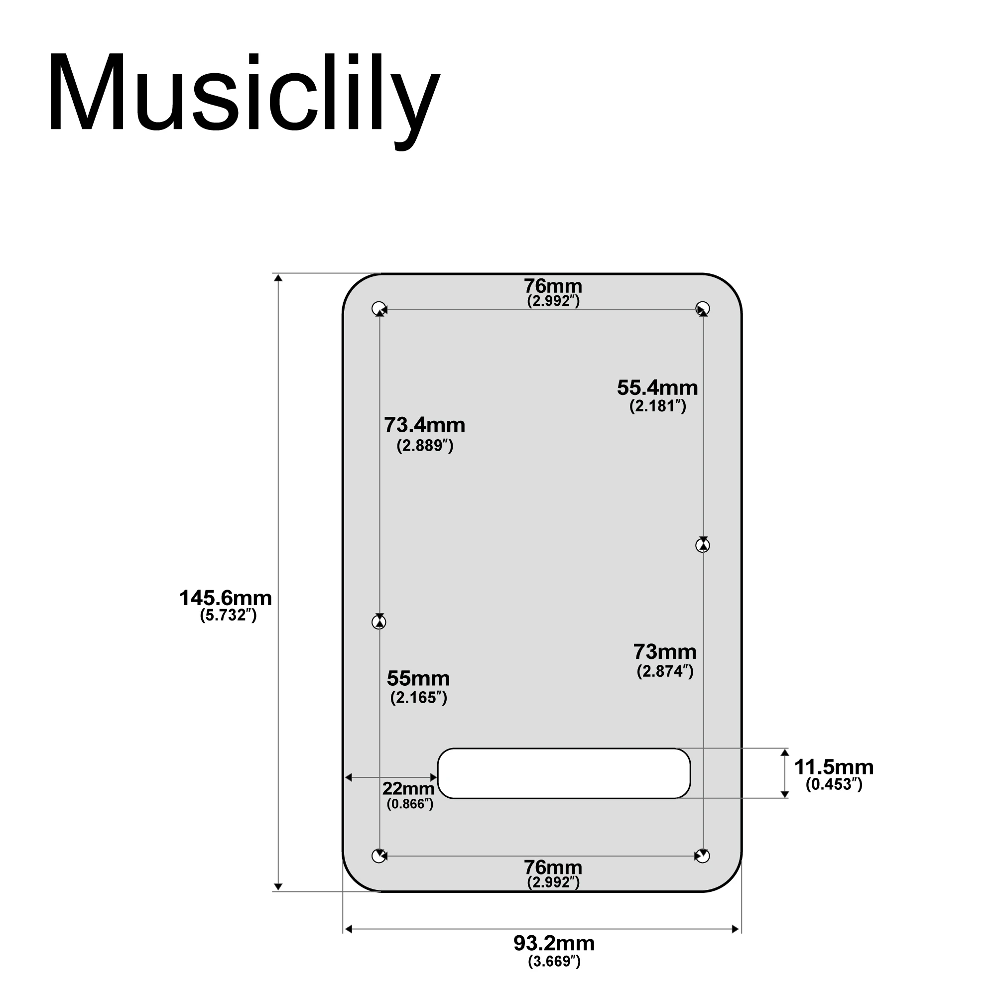 Musiclily Pro Guitar ST Back Plate for Fender USA/Mexican Standard ST Modern Style