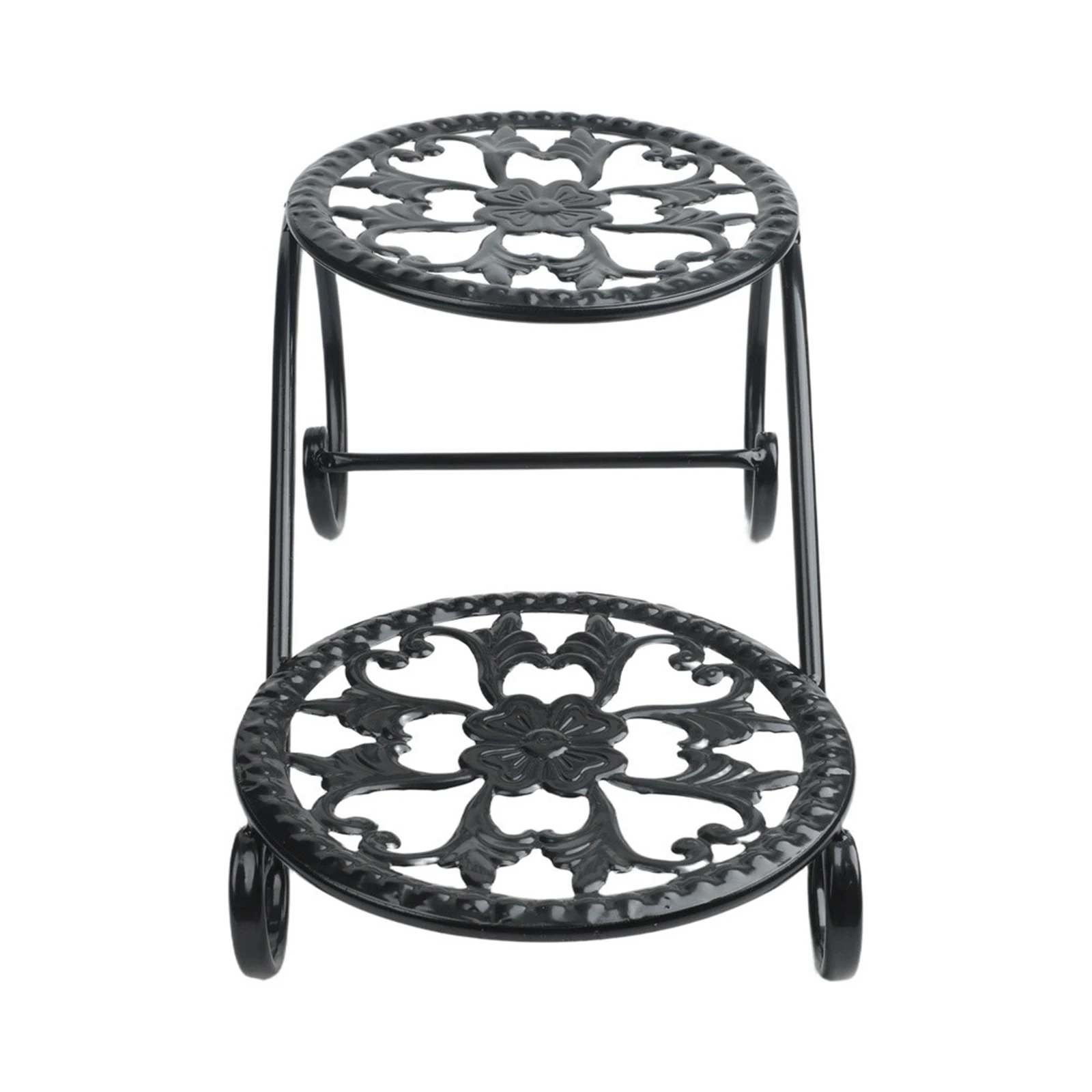 Metal Plant Stand 2 Tier for Indoor and Outdoor Use with Rust Resistant and Protective Floor Contact for Plants
