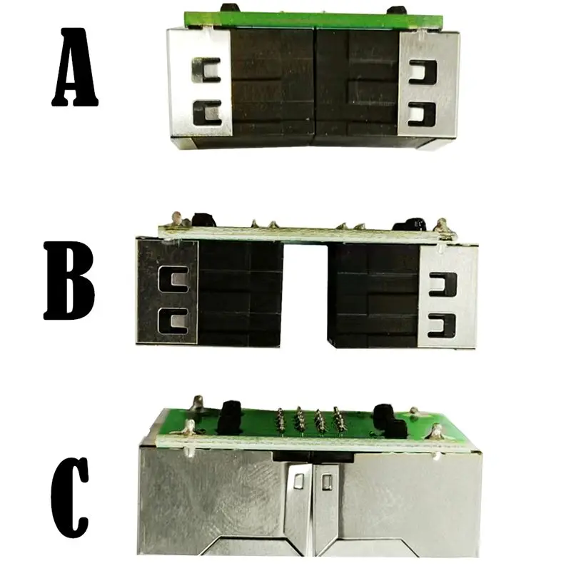 RJ45 Network Cable Female To Female Connector Pair Joint Double Head Straight Module Network Cable Extension PCB Board Welding