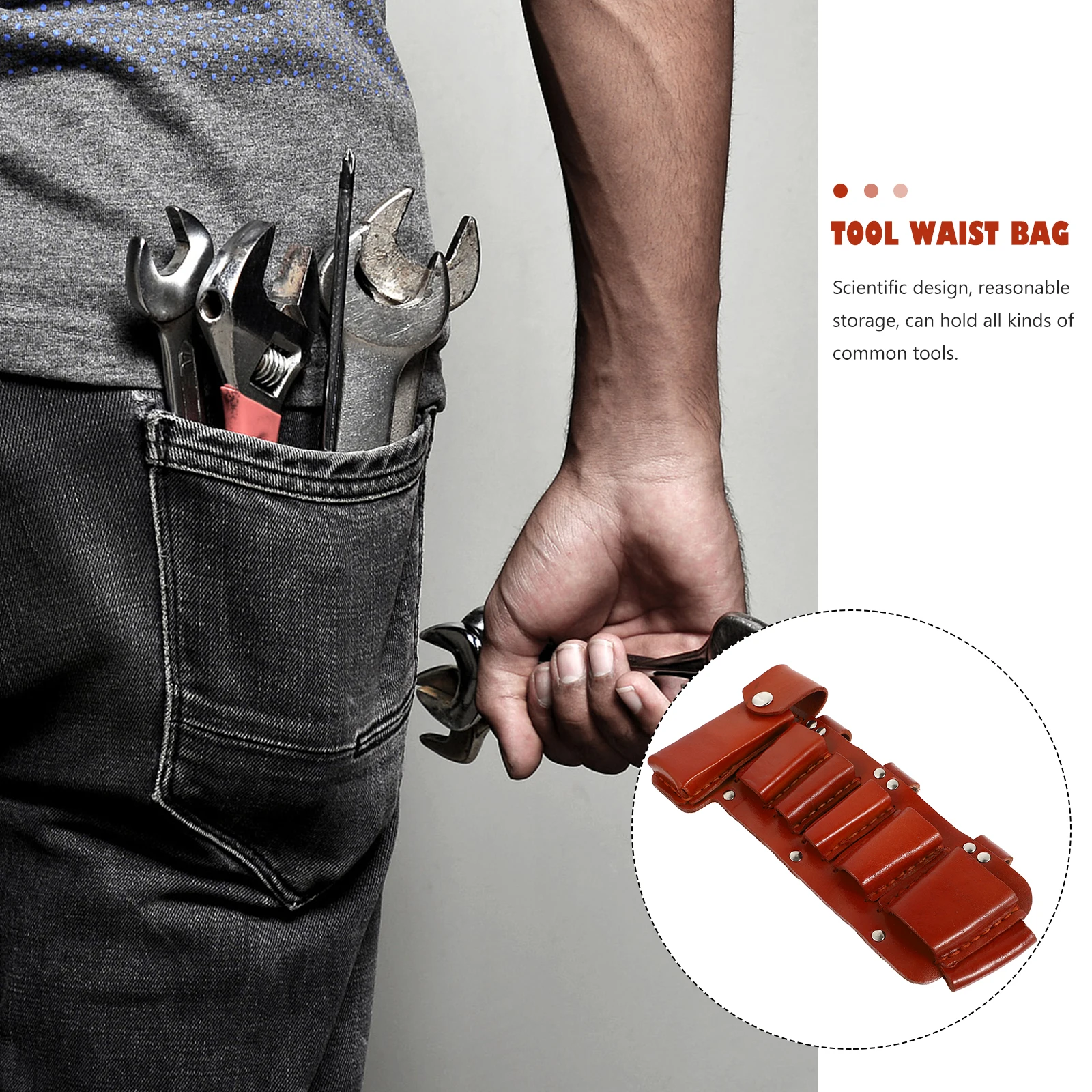 

Cowhide Tool Belt Bag Multiple Pockets Electrician Construction Maintenance Waist Pouch ganizer Storage Utility for Contractors
