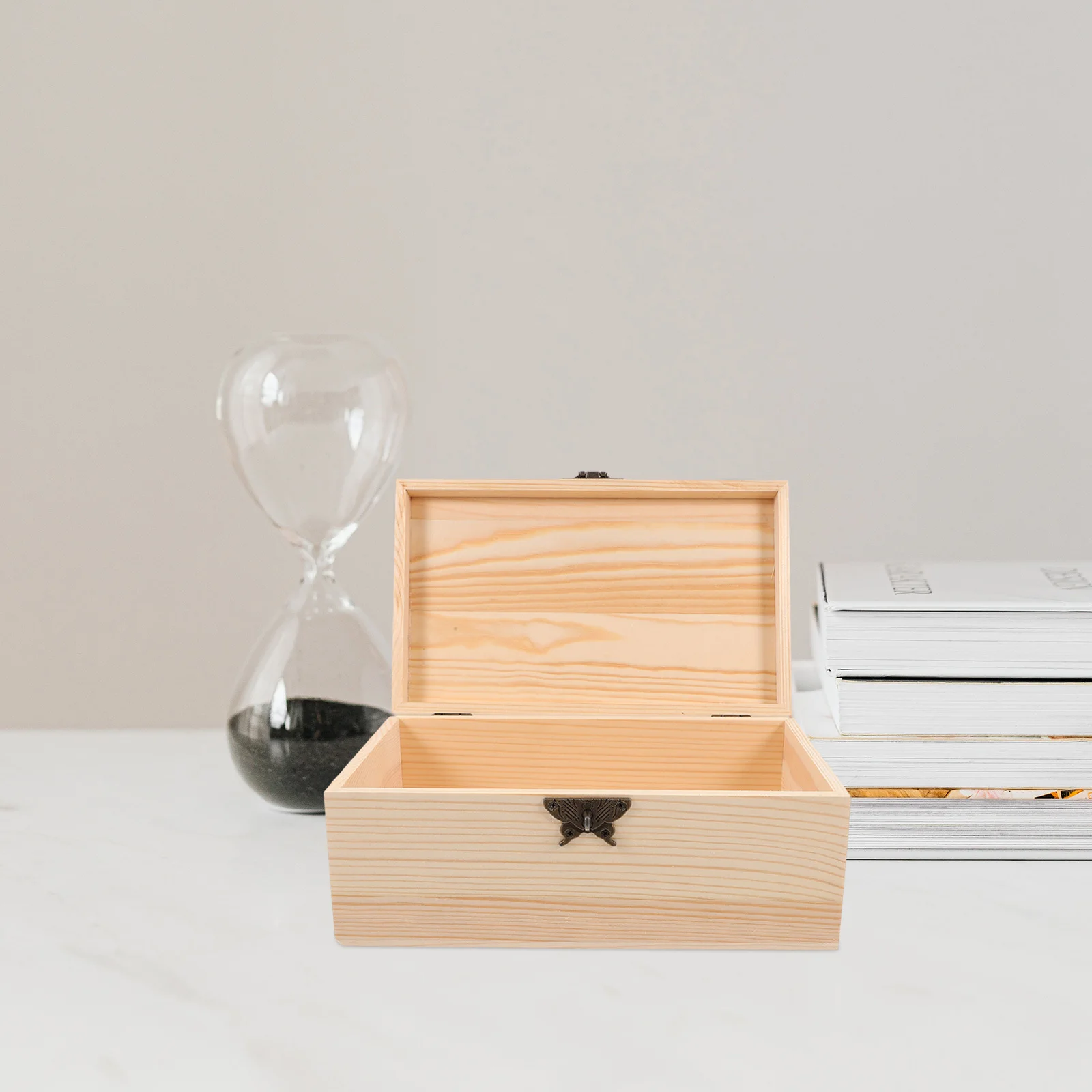 

Wooden Storage Box with Lid Large Capacity for Jewelry Eyeglasses Watches Crafts Keepsakes Organizer Smooth Surface No Burrs