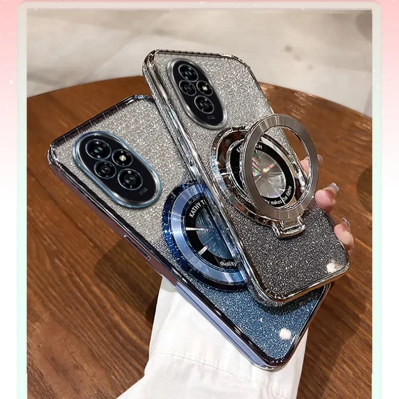 Роскошный блестящий чехол с кронштейном для Honor X9 X9A X8 X8A X8B X7 X7A 200 200Lite 90 70Lite 9X Y9S Y7A Y7 Y9 Чехол-держатель