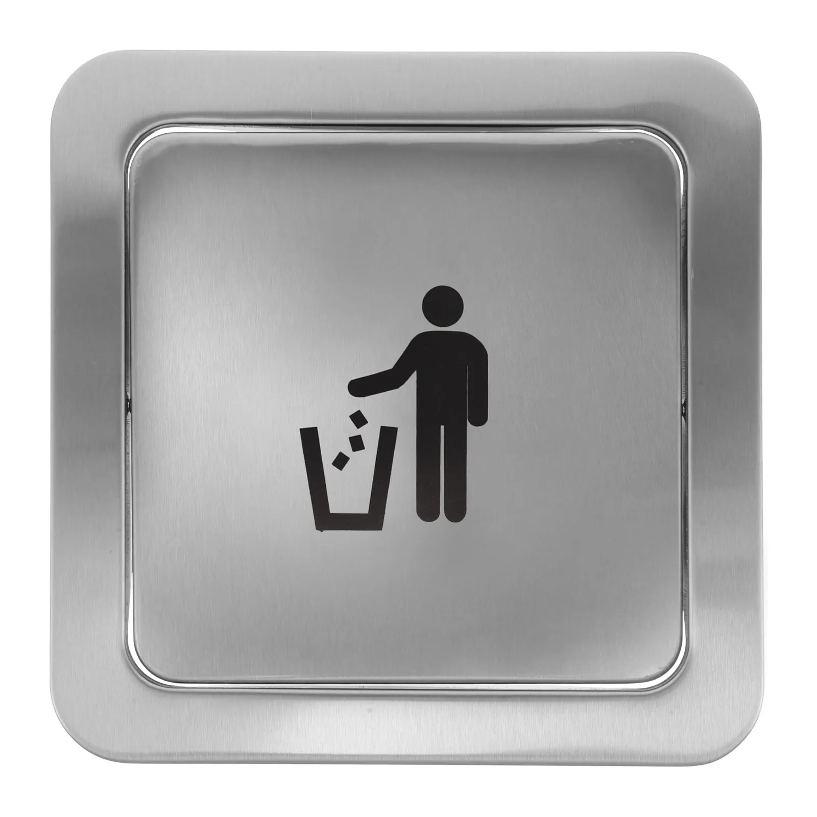 

Square Trash Waste Chute Lid For 19-21cm Kitchen Opening Stainless Countertop Embedded Trash Bin Grommet Swing Flap Waste Covers