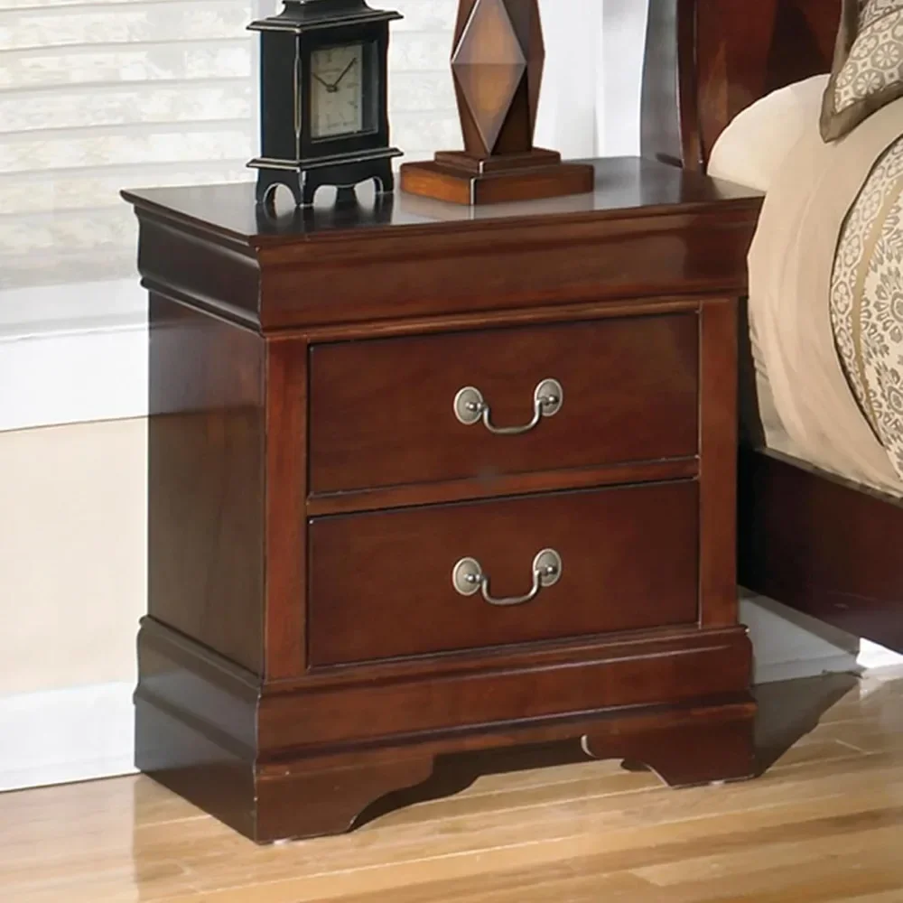 

This IsAlisdair Traditional 2 Drawer Nightstand, 23.75" Tall, Dark Brown