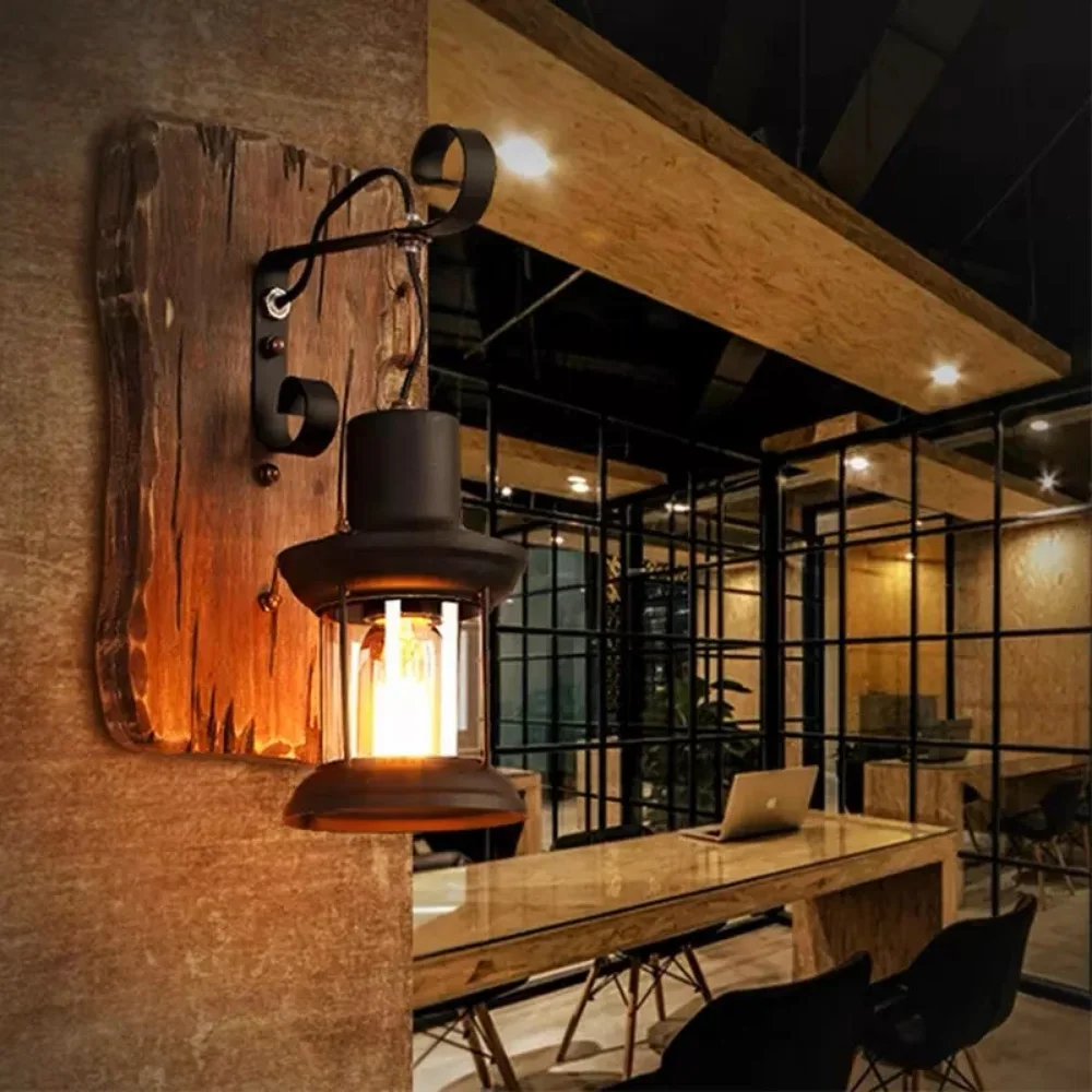 

Vintage Industrial LED Cage Wall Light Retro Loft Lamps Black Lamp Shade E27 Sconce Lights Modern Indoor Lighting Fixture