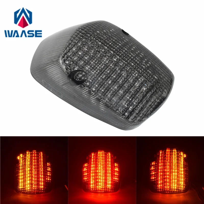 waase For Honda SHADOW SABRE 1100 VT1100C 2000 2001 2002-2008 E-Mark Rear Tail Light Brake Turn Signals Integrated LED Light