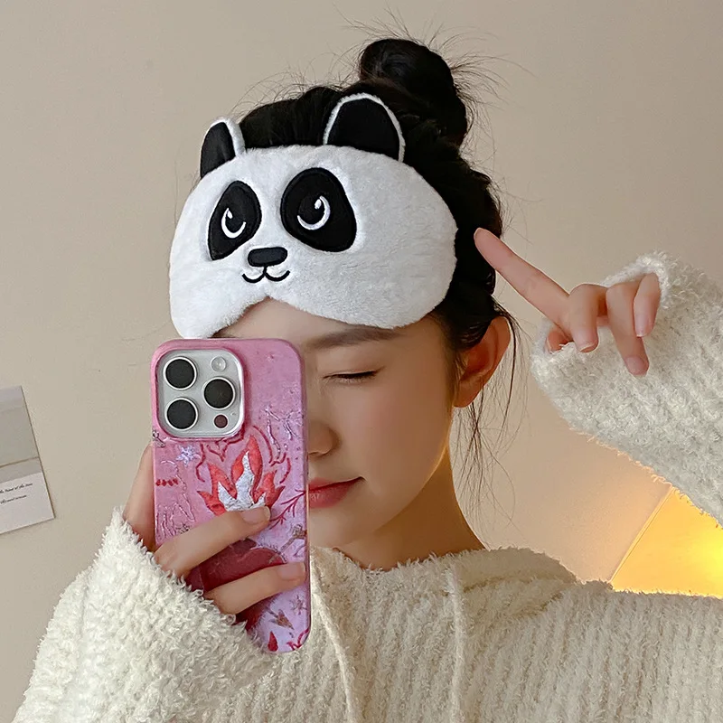 2025 Newest Plush Sleep Mask Cute Blindfold Eye Band Aid Cover Night Dream Mask Cotton Bandage Women Men For Sleeing Relax