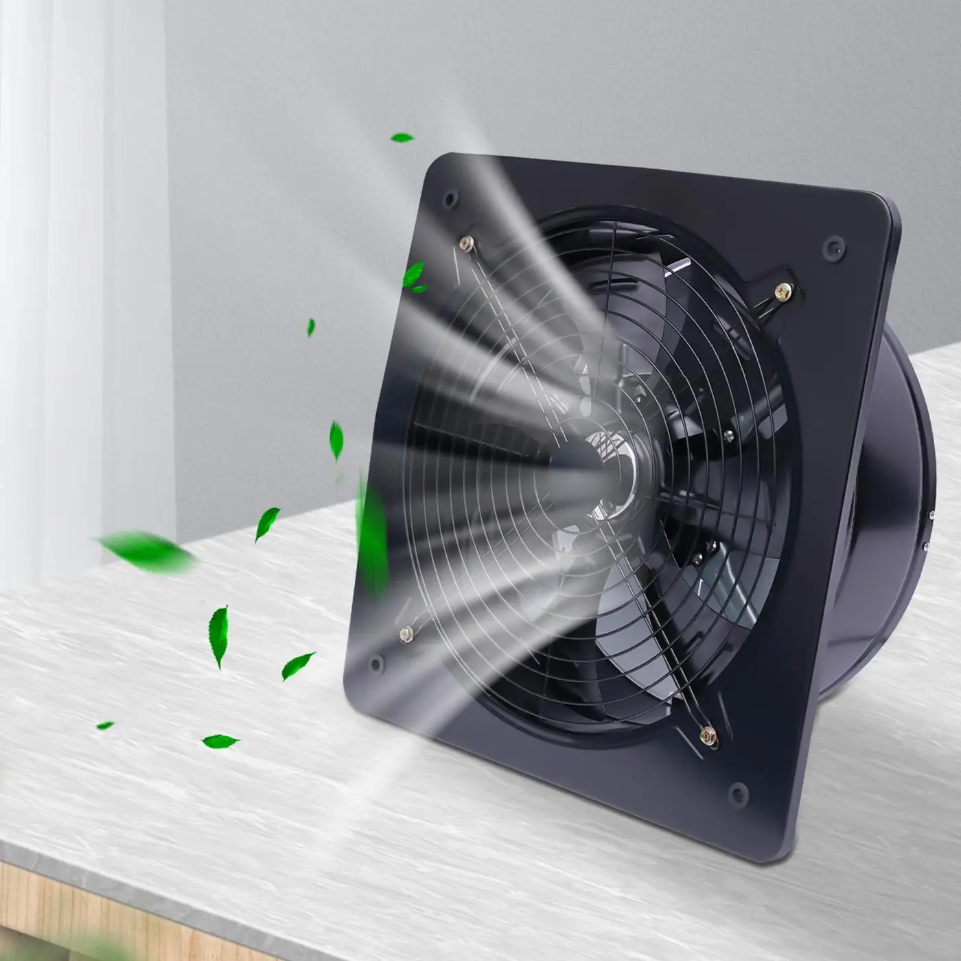 Wall Mounted Ventilation Fan 7 Blades Exhaust Fan 16in Air Circulation Fan Bathroom Kitchen Cooling Fan Radiator Ventilator 110v