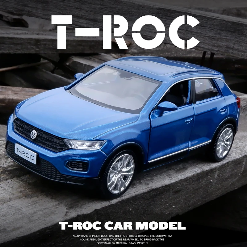 1:36 Volkswagen T-ROC Gelegeerd Automodel Diecast & Speelgoedvoertuigen Metalen Automodel Simulatie Terugtrekken Collectie Kinderspeelgoed