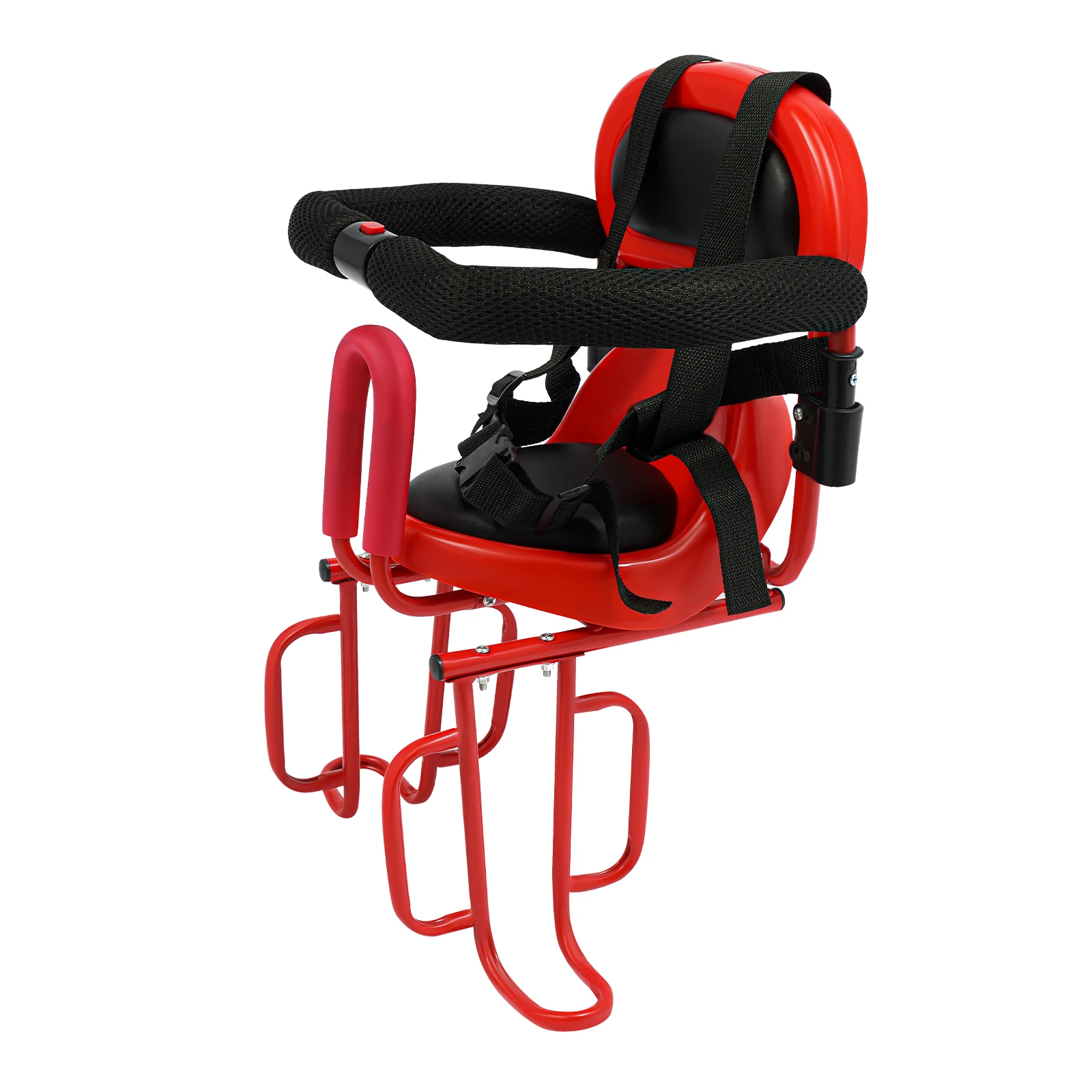 

Red Rear Child Bike Seat, 6 Months-6 Years Removable Guardrail Kid Bicycle Saddle Seats Rack Rest Cushion For Mountain Road Bike