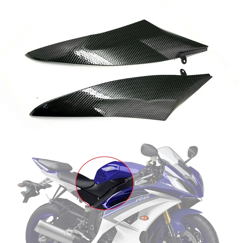 

Для YAMAHA YZF R6 YZFR6 YZF-R6 2006-2007 Гидроокунанная отделка из углеродного волокна Боковая крышка топливного бензобака Панель обтекателя Накладка капота