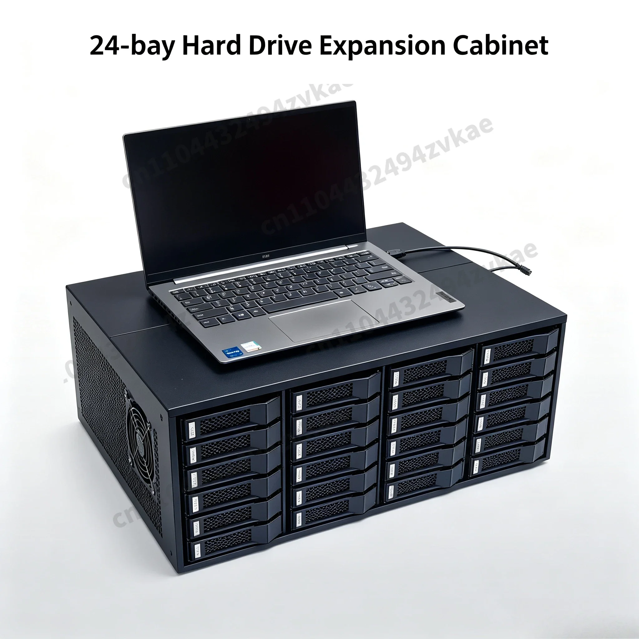 M424 24-Bay High Speed Metal NAS Expansion Cabinet, USB4 Interface 22G Storage Chassis with Built-in Power Supply Stable