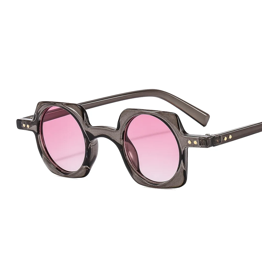 

Retro Small Square Women Sunglasses Fashion Clear Round Men Punk Hip-hop Motorcycle Style Individual Trendy Sun Glasses UV400
