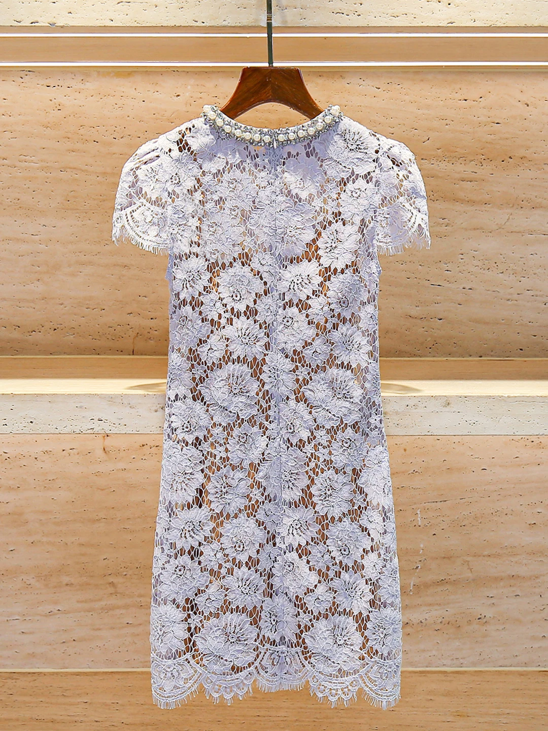 Ele Lace Drill impreziosito con cintura estiva Dr Vita alta ort Sve A-Line Silhouette Pendolarismo Sle rotondo Ne Zipper...