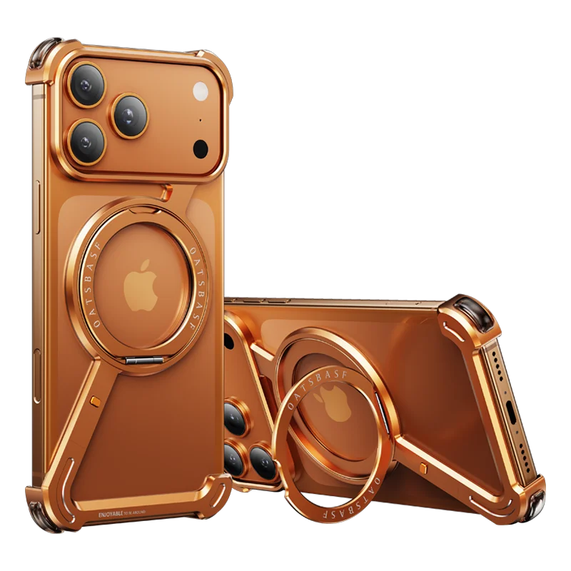 

Z Shape Aluminum Alloy Rimless Magnetic Phone Case For iPhone 16 15 14 13 17 Pro Max 17Air Metal Holder Magsafe Shockproof Cover