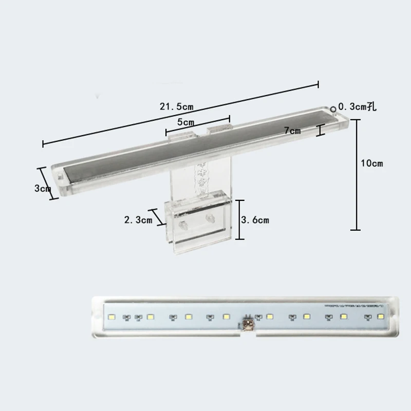 LED Fish Tank Aquarium Light Ultra Thin Aquatic Plants Landscape Acrylic Lamp for Planted Freshwater Fish Tank