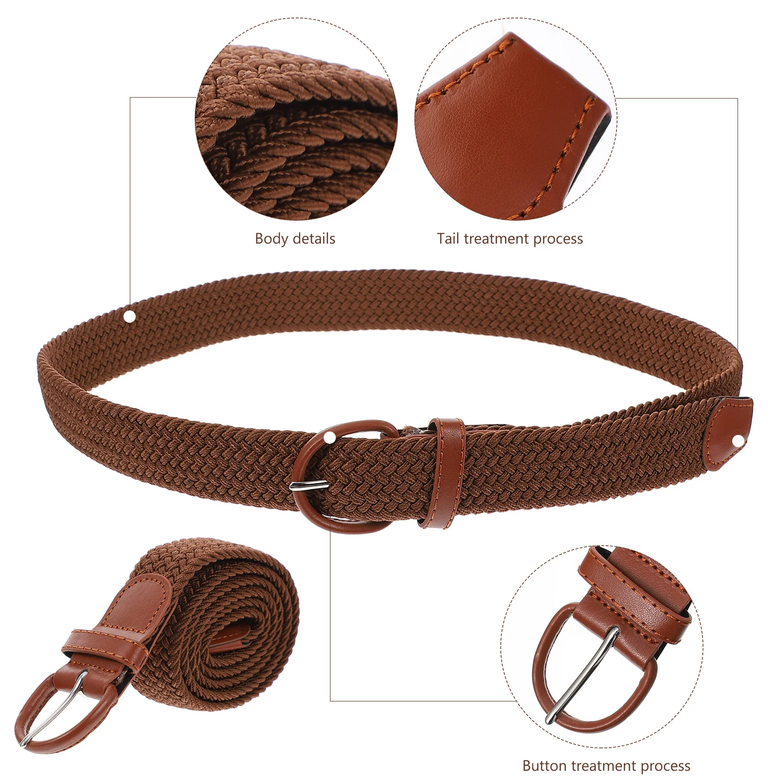 

Elastic Woven Waist Belt Lightweight Durable Non-Fading Unisex Fashion Dress Casual Coat Decorative Belt Stylish Waistband For