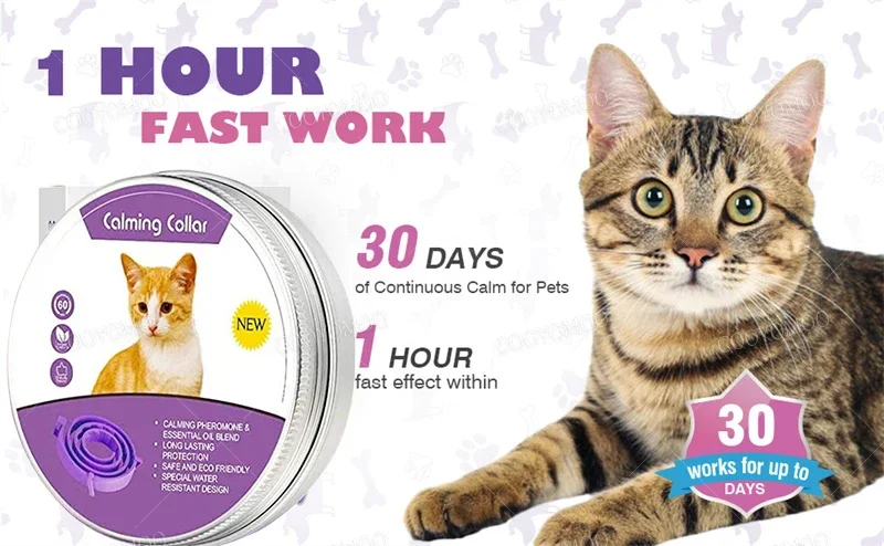 New Release Dog Calming Pheromone Collar Cat Relieve Anxiety Adjustable Comfortable Collar For Puppy Kitten Large Dog Accessorie