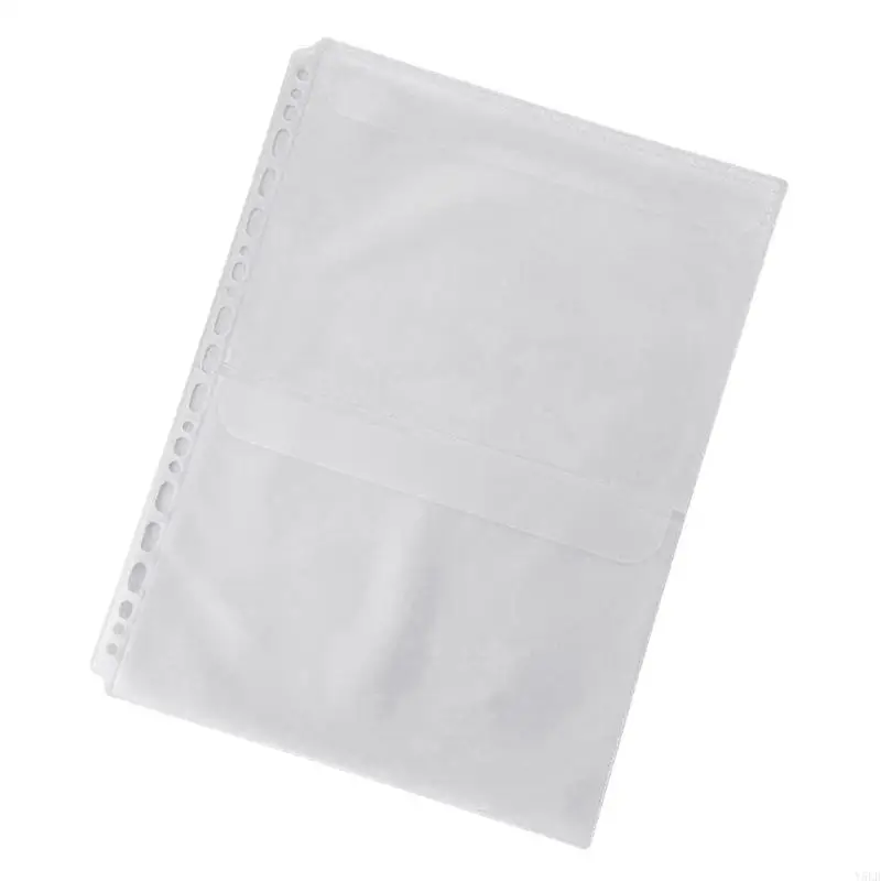 

Y5LB Letter Size Certificate Folder 4 Rings Binder Clear PVC Binder Sleeve with Pre-Punched Holes for Certificate Receipt