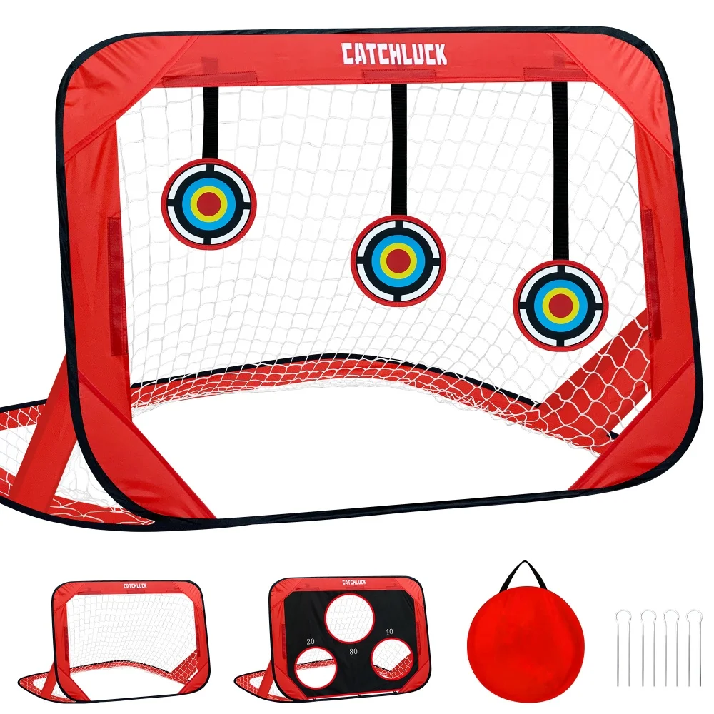 Kids Soccer Goal Net Pop Up Shooting Target Football Goa Easy Assembly Foldable Target Net 4 Goal Modes For Backyard Training