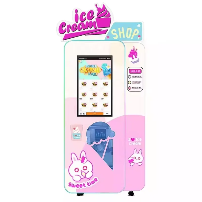 YG Italian Popular Automatic Ice Cream Machines Self Service Frozen Food Soft Ice Cream Cone Vending Machine Price for Sale