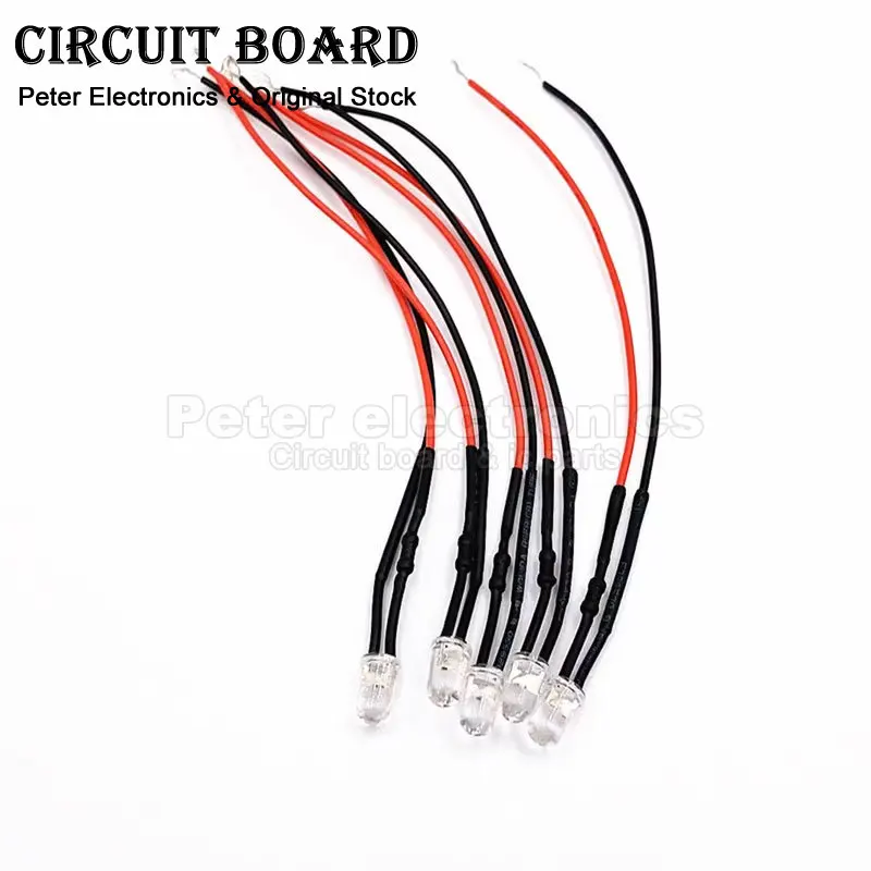 20pcs 20cm Pre Wired 3mm 5mm LED Light Lamp Bulb Prewired Emitting Diodes For DIY Home Decoration DC12V Toy Car Indicator LED