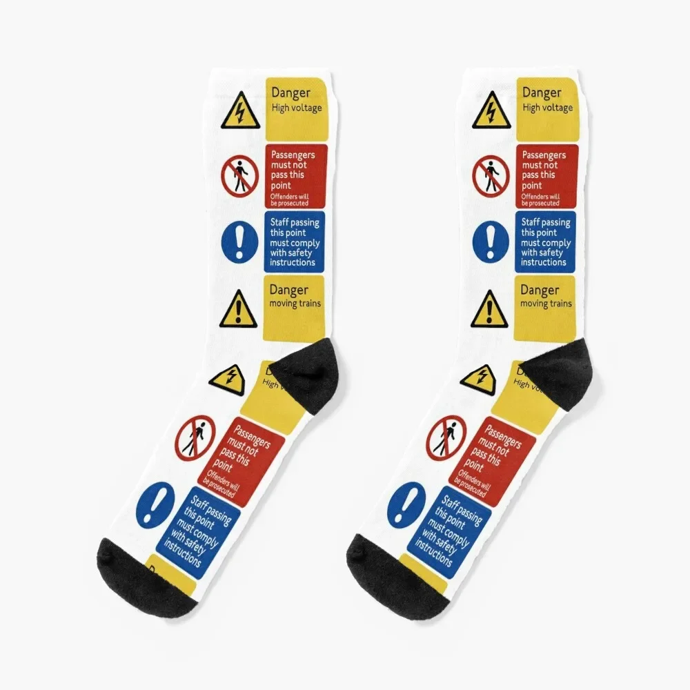 End of Platform Sign Socks Lots Stockings christmas gift Rugby Designer Man Socks Women's