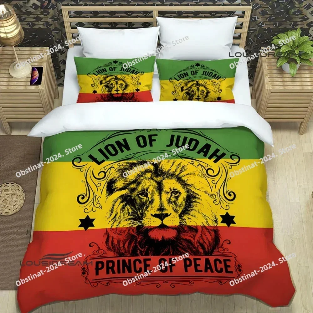 Bob Marley Lion Maple Leaf  Bedding Sets exquisite bed supplies set duvet cover comforter set bedding set luxury birthday gift