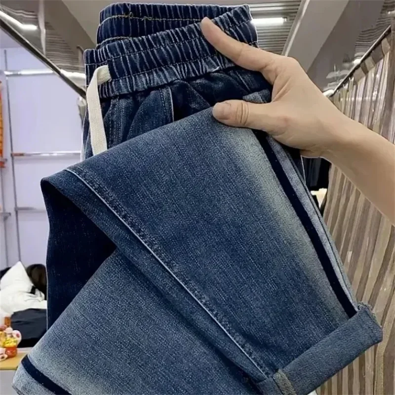 

LIBIELIY Spring Autumn Denim Pants Women 2025 New High Waist Harem Pants Ladies Jeans Loose Casual Femme Cowboy Trousers