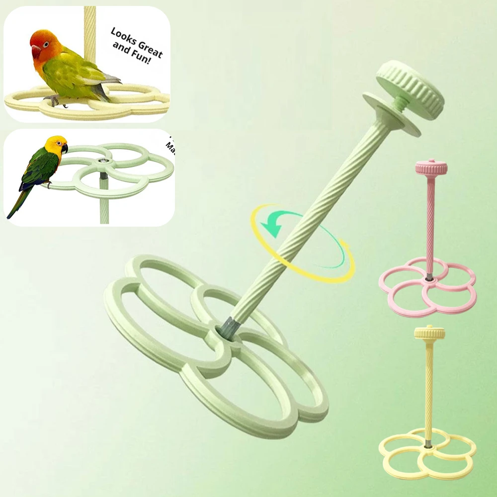 360° Rotating Parrot Windmill Cage Toy Parrot Entertainment Mental Stimulation Interactive Parrot Bird Cage Accessories