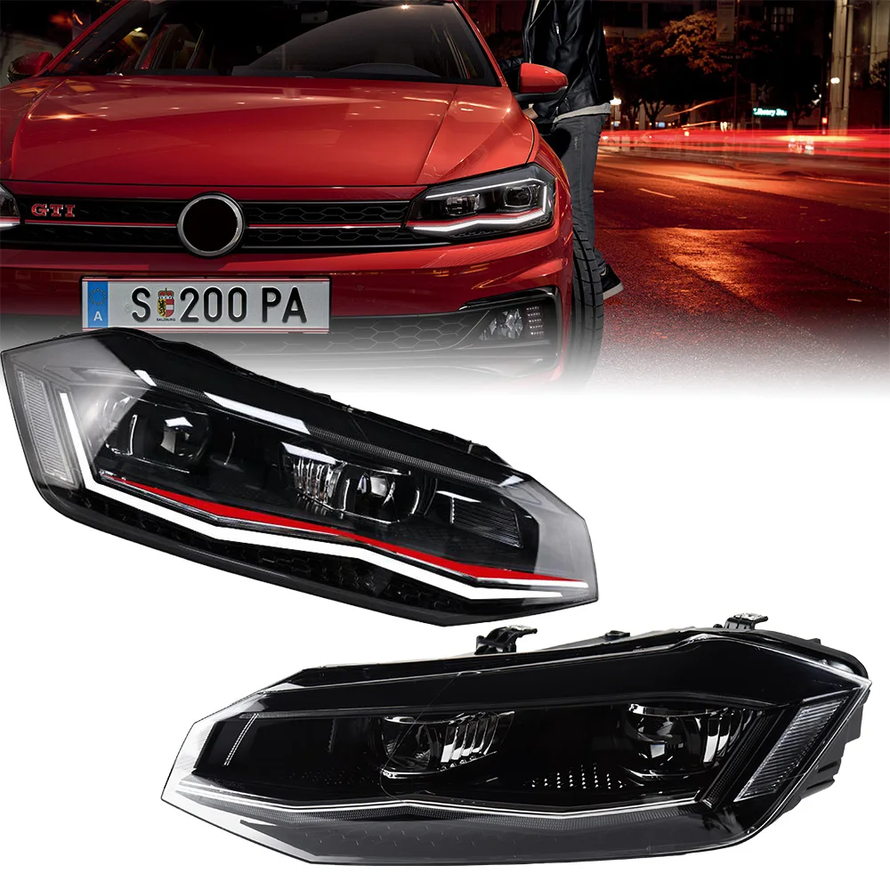 ヘッドライトvwポロ2019-2022 drlヘッドランプledキセノン電球