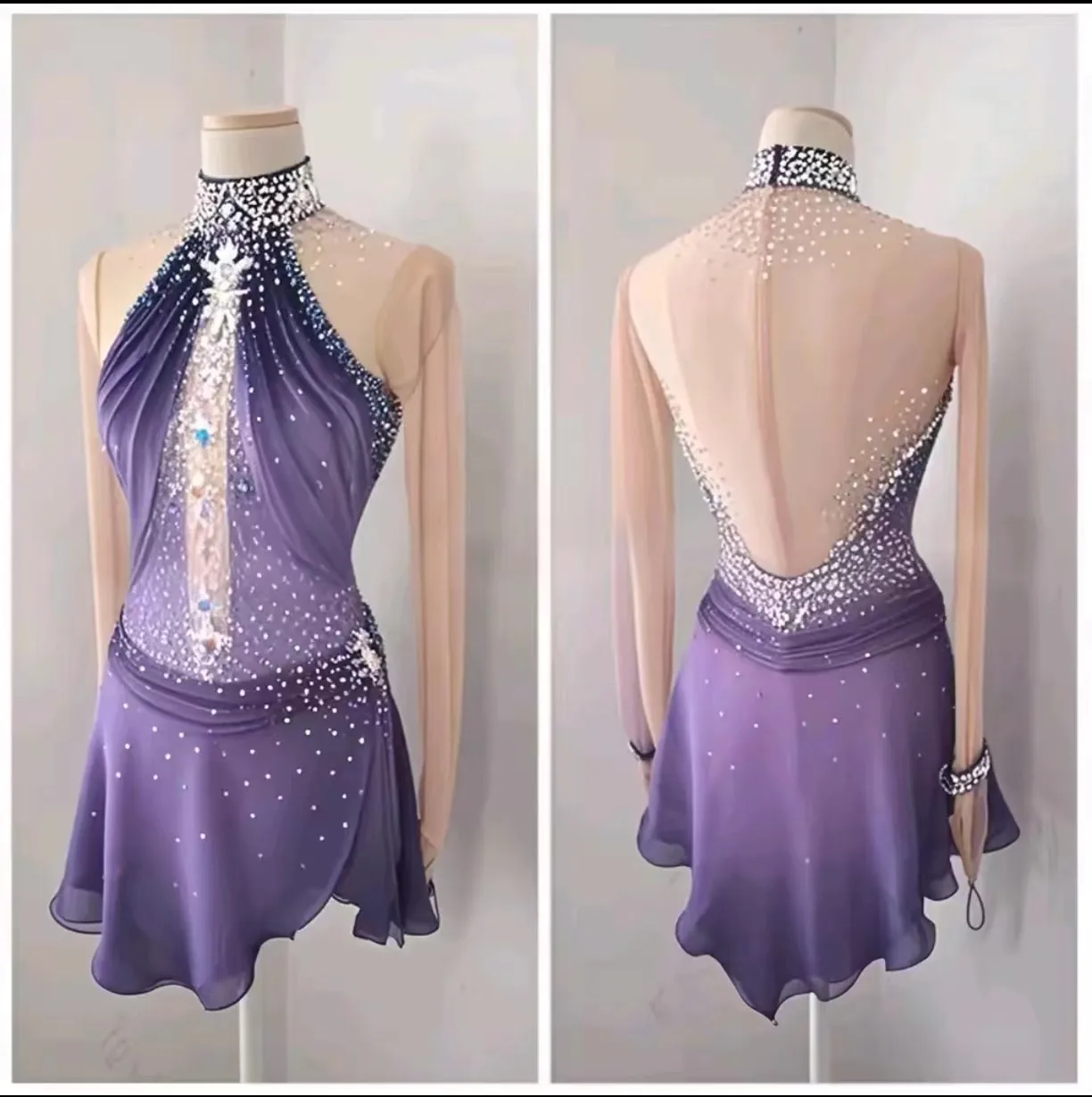 

Children Ladies Adult Figure Skating Dance Costumes Rhinestone Rhythmic Gymnastics Performance Dress Stage Bodysuits