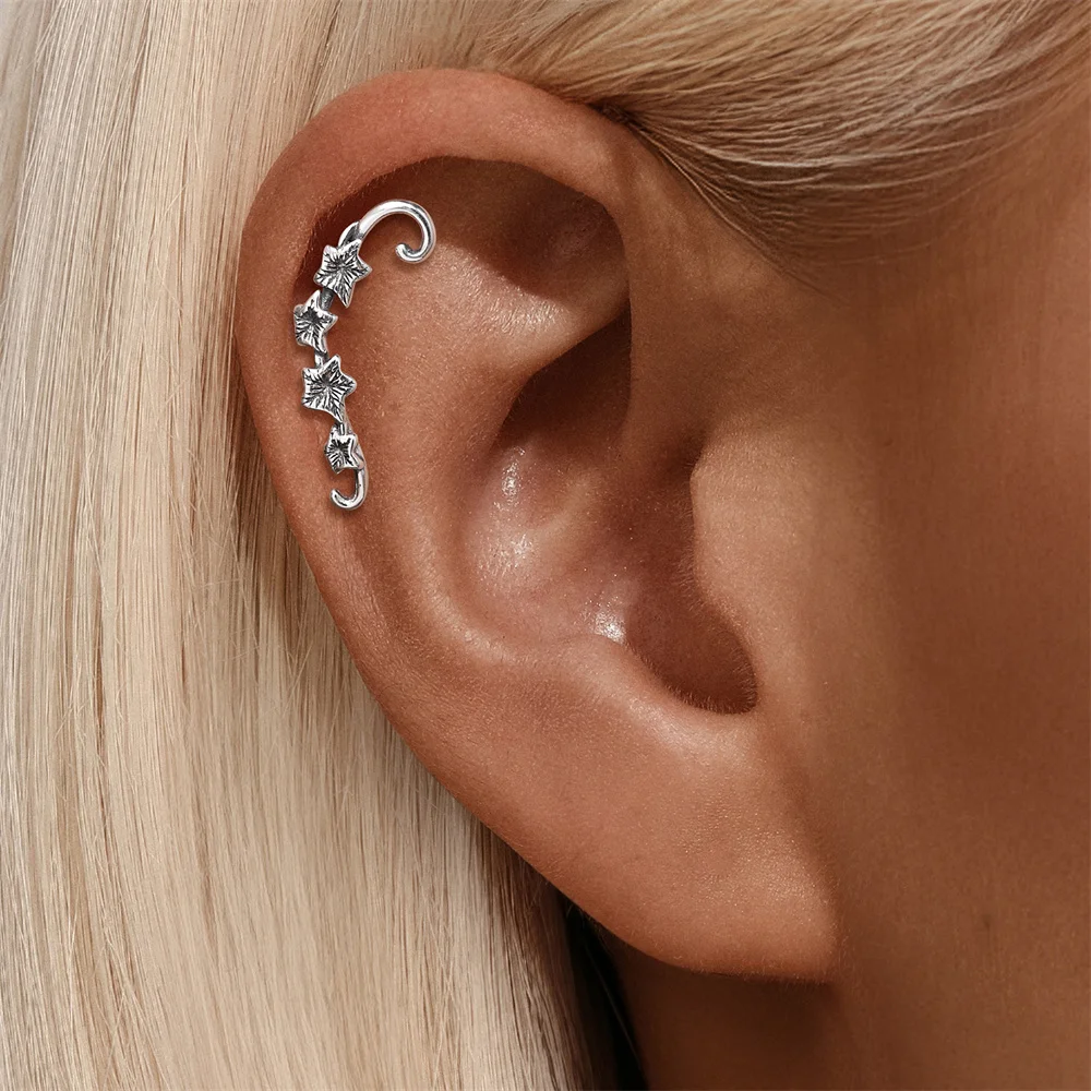 CANNER 1 Stück 925 Sterling Silber Gotischer Blumen-Ohrstecker für Damen, Europa und Amerika, Vintage-Ohrstecker, Geschenk – Detail 4