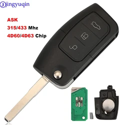 Jingyuqin ASK 315/433MHz 3 przycisk centralny zamek z pilotem zdalnego pilota do Ford Focus Mondeo C Max S Max Galaxy Fiesta