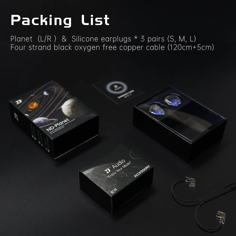 Наушники-вкладыши ND Planet с динамическим драйвером 12 мм