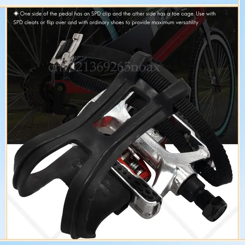 

-SPOR SPD Pedals For Spin Bike With Toe Cages For Shimano Clip Pedals Indoor Exercise Cycling Platform Pedals 9/16 Inch