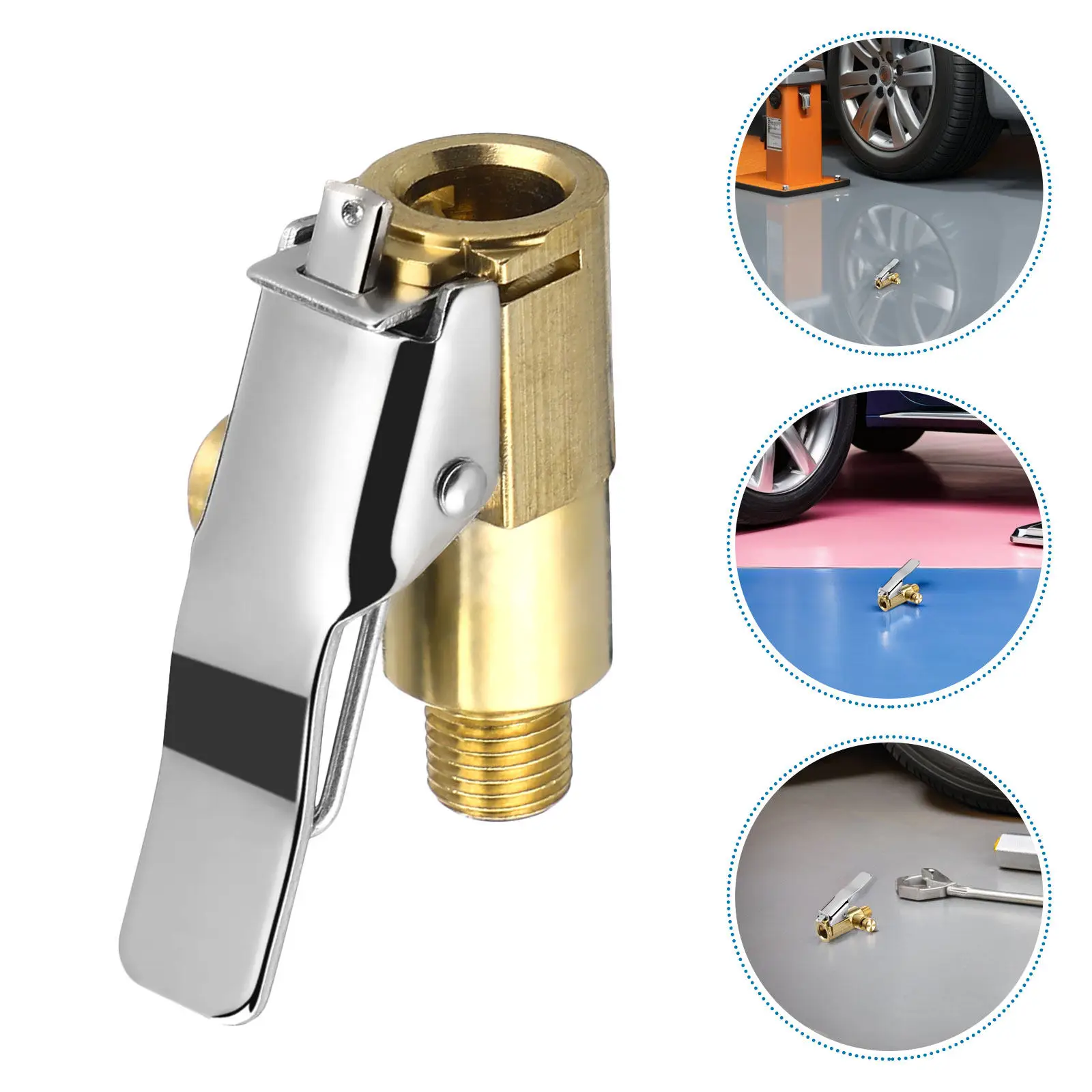 

4Pcs Tire Chuck Air Compressor Locking Quick Release Nozzle Clip Adapter Pressure Release Car Bike Inflator Pump Valve