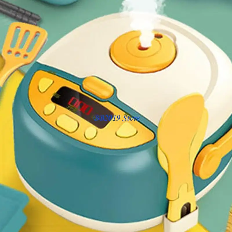 Q0KB Leren Fantasiespel Kookspeelgoed voor peuters met simulatie-stoomeffect Lichtgeluid voor cognitieve groei kinderen