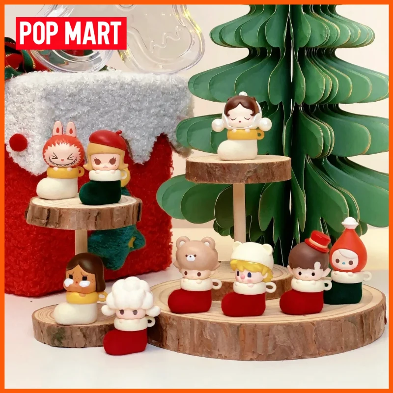 

POP MART POP Bean Рождественские носки Серия Рождественские украшения Коллекционные фигурки Слепая коробка Игрушки и хобби Bubble Maitreya