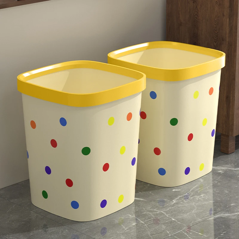 

Cute Large Capacity Storage Bin Modern Style Square Shape Quiet Drop Home Use Kitchen Bathroom Living Room Bedroom Toilet Tra...