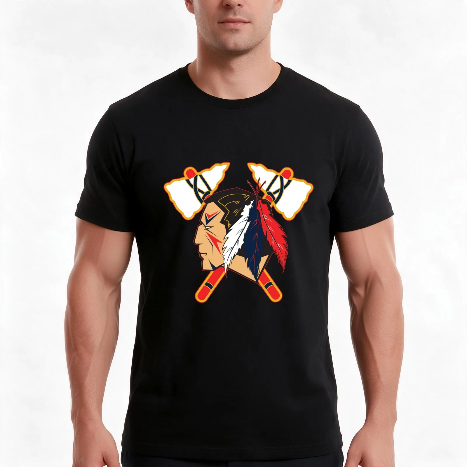 Johnstown Tomahawks T-Shirt, Summer Casual Cotton Tee, Oversized Streetwear Tops, Vintage Graphic Print, Loose Fit Short Sleeve