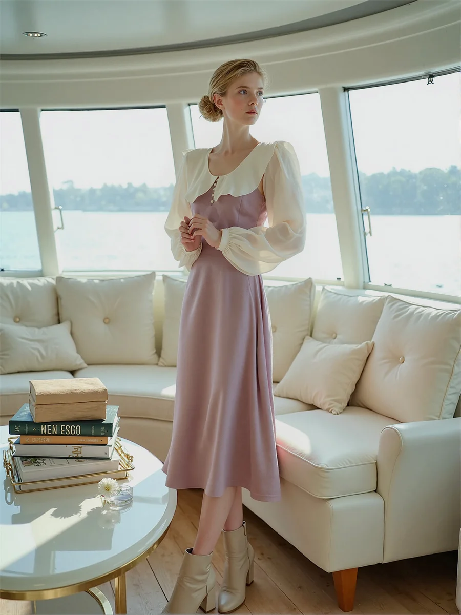 Women'S Dress Alt Flounced Edge Mid-Calf A-Line Cut-Out Cyber Daily Daisy Dance Daring Dating Day Decorate Decoration Decorative